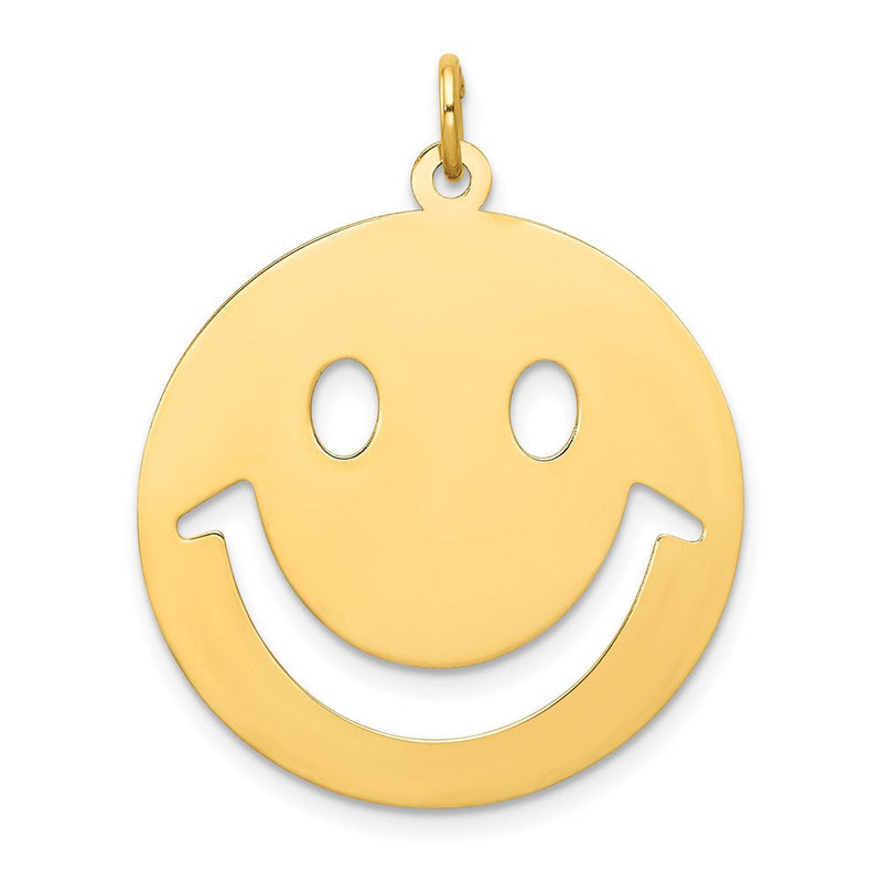 14K Gelbgold Smiley-Gesicht-Charm