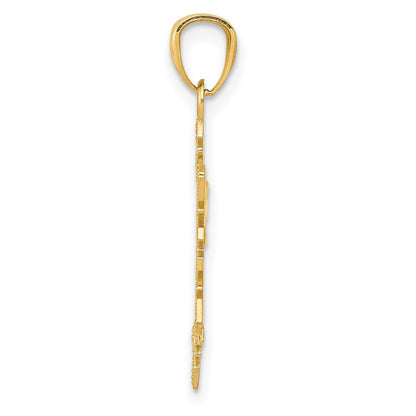 14K Gelbgold 14K Diamantiert Schneeflocke Anhänger