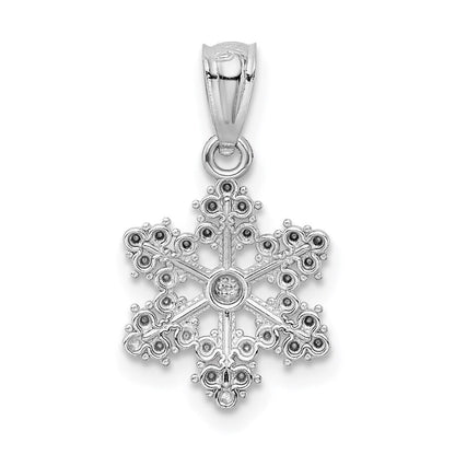 14K Weißgold 14K Weißgold Schneeflocke Anhänger