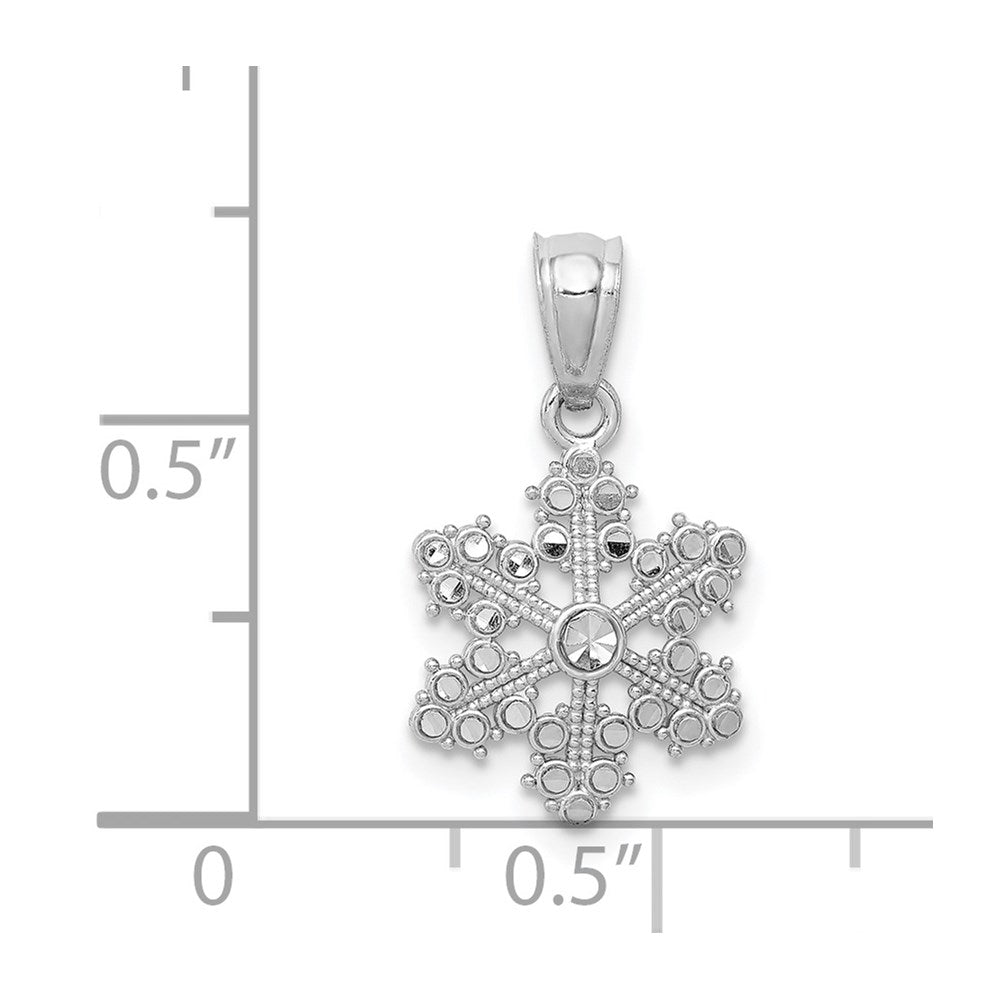 14K Weißgold 14K Weißgold Schneeflocke Anhänger