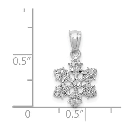 14K Weißgold 14K Weißgold Schneeflocke Anhänger