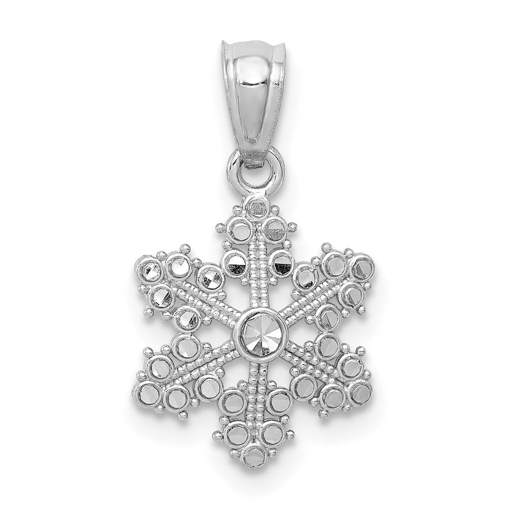 14K Weißgold 14K Weißgold Schneeflocke Anhänger