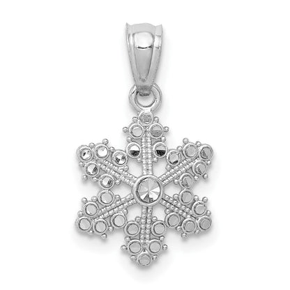 14K Weißgold 14K Weißgold Schneeflocke Anhänger