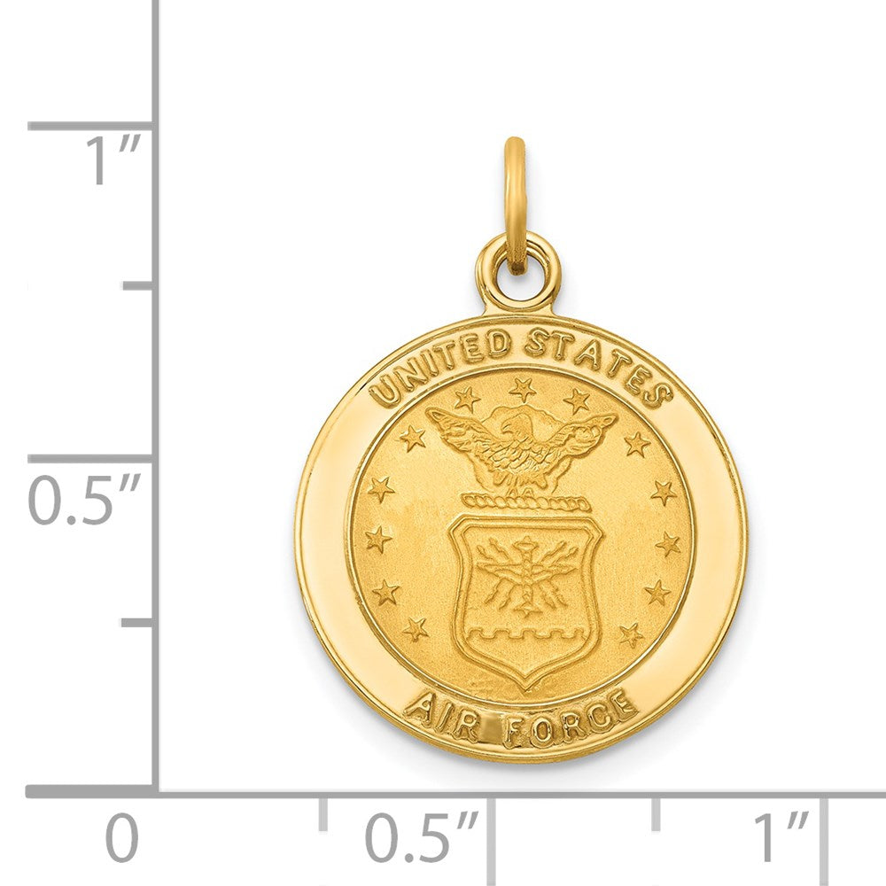 14K Gelbgold Anhänger mit Scheibe im U.S. Air Force-Emblem-Design