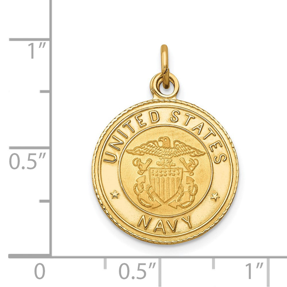 14K Gelbgold Anhänger mit U.S. Navy Insignia-Scheibe