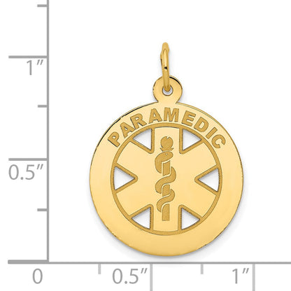 14K Gelbgold Medaillon-Anhänger PARAMEDIC Medizinisches Symbol, mittelgroß