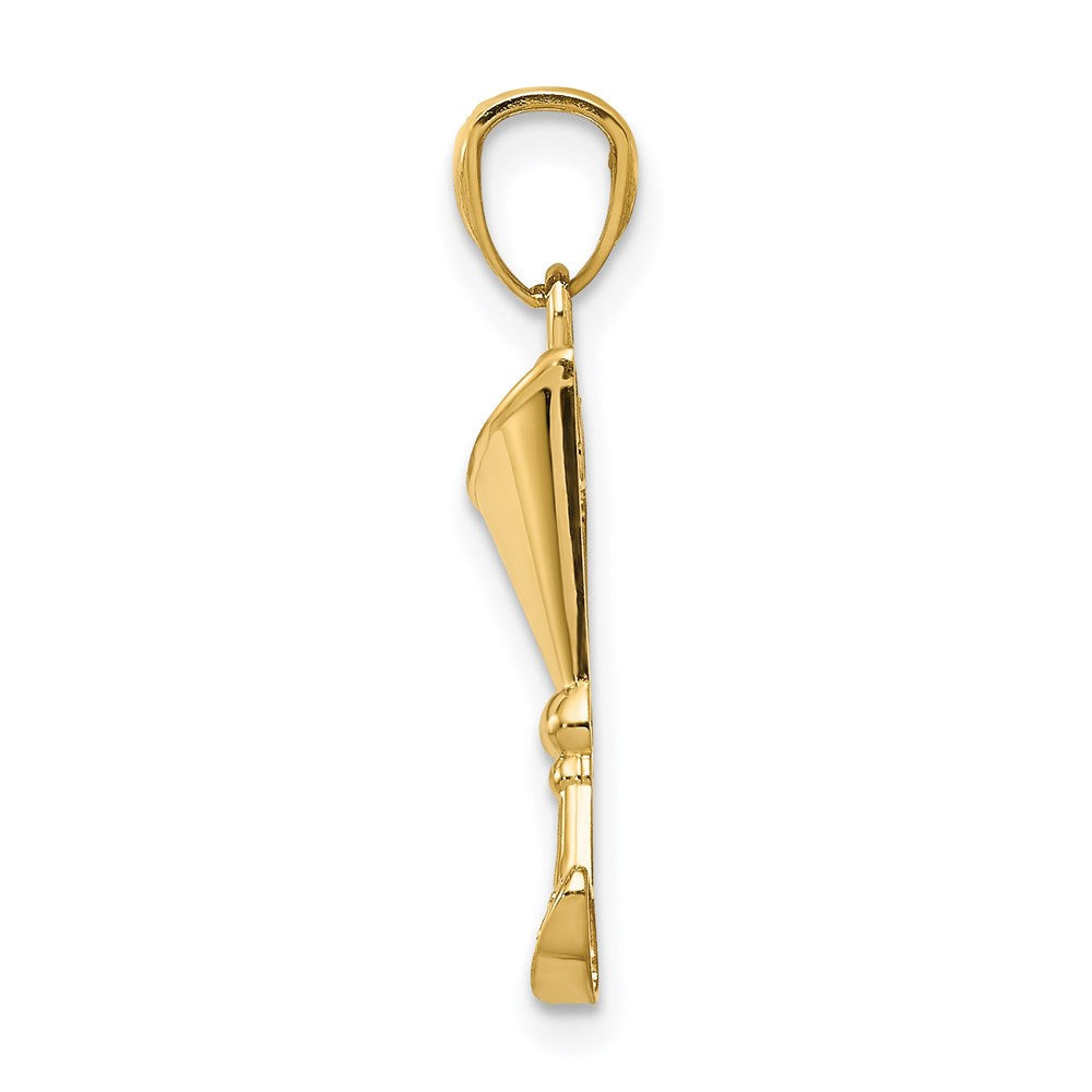 14K Gelbgold 14K Martini Glas mit Grün Zirkonia Olive Anhänger