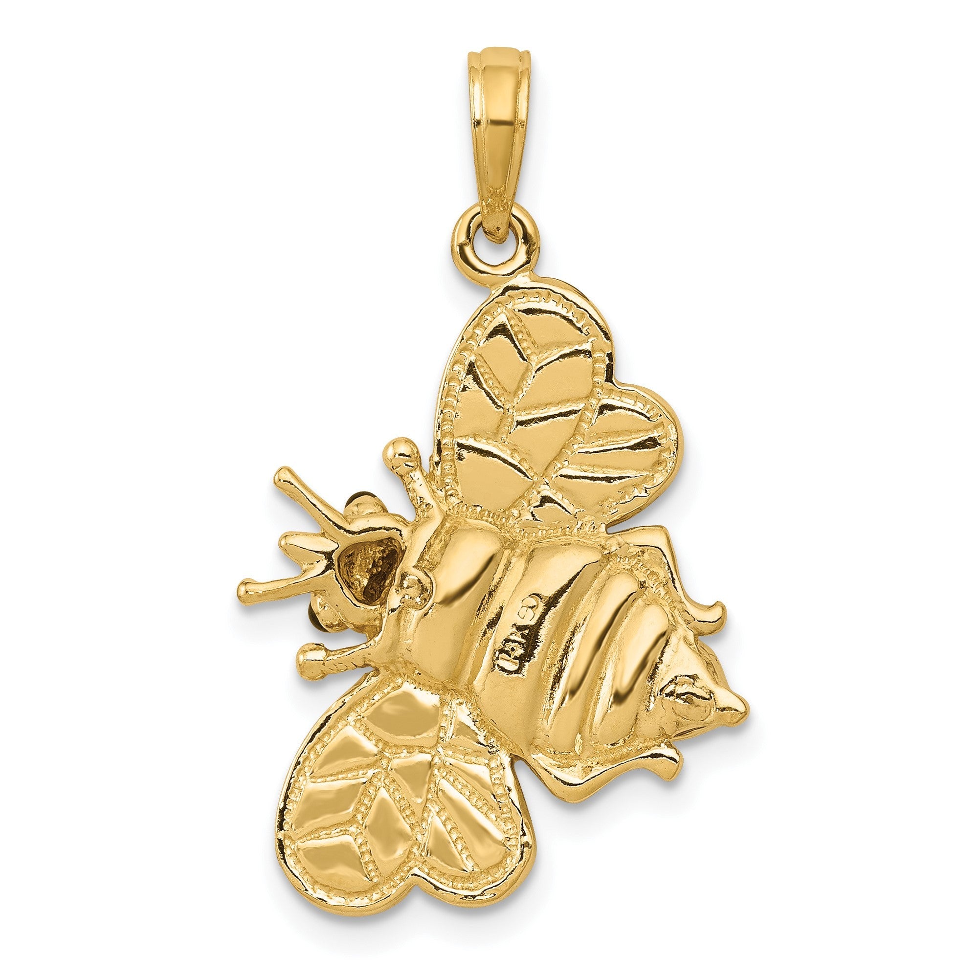 14K Gelbgold Emaillierter 3-D-Hummel-Anhänger