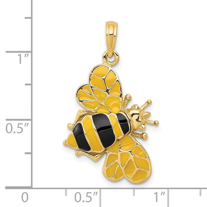 14K Gelbgold Emaillierter 3-D-Hummel-Anhänger