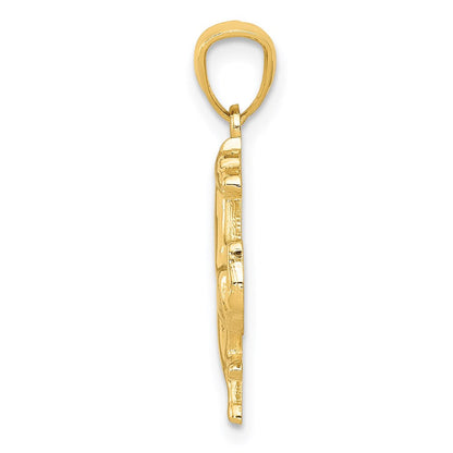 14K Gelbgold 14K Trotting Pferd Anhänger