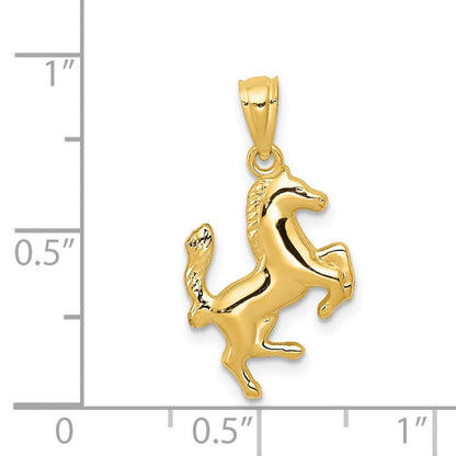 14K Gelbgold 14K Trotting Pferd Anhänger