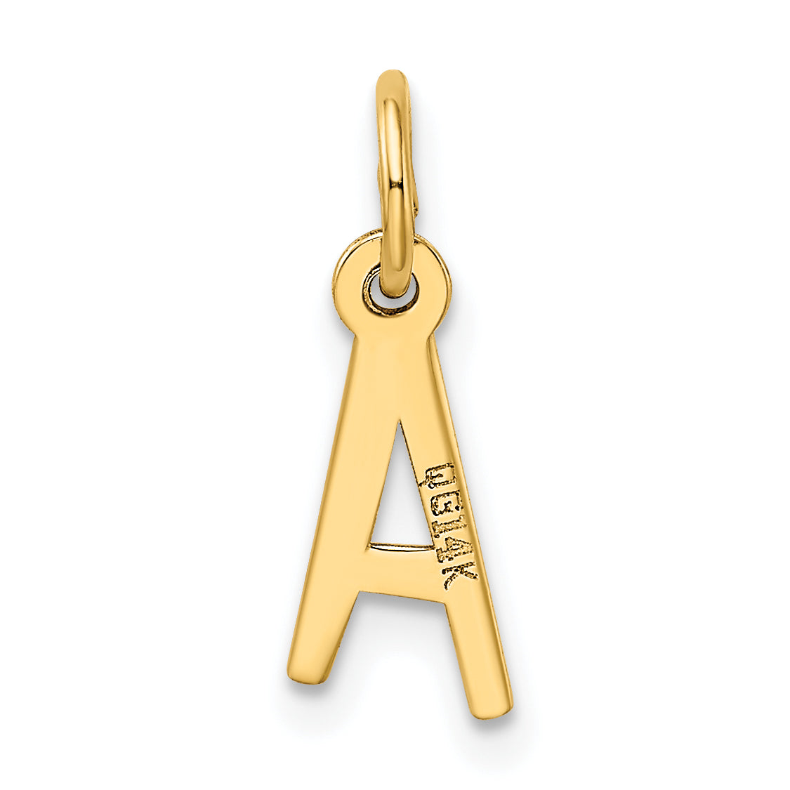 14K Gelbgold 14K Klein Schräg Block Buchstabe A Initiale Charm