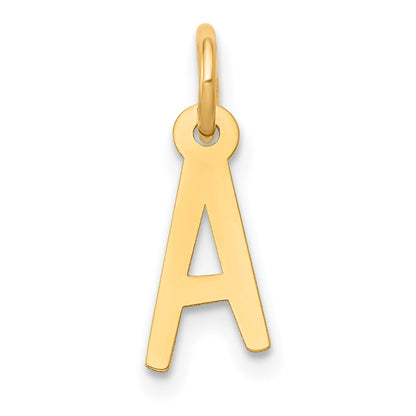 14K Gelbgold 14K Klein Schräg Block Buchstabe A Initiale Charm
