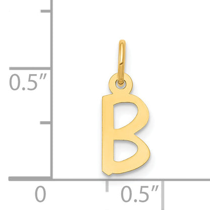 14K Gelbgold 14K Klein Schräg Block Buchstabe B Initiale Charm