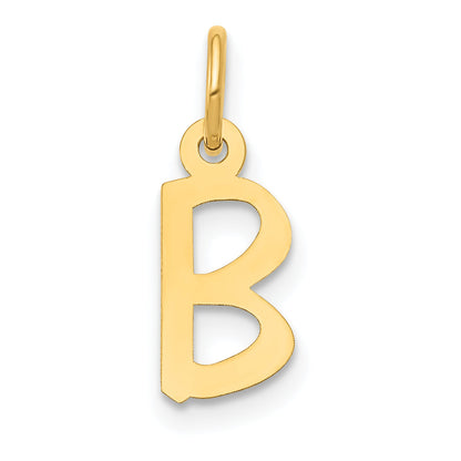 14K Gelbgold 14K Klein Schräg Block Buchstabe B Initiale Charm