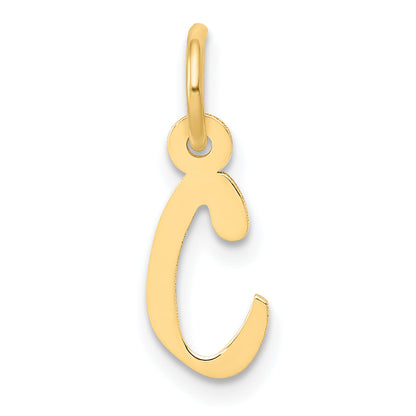 14K Gelbgold 14K Klein Schräg Block Buchstabe C Initiale Charm