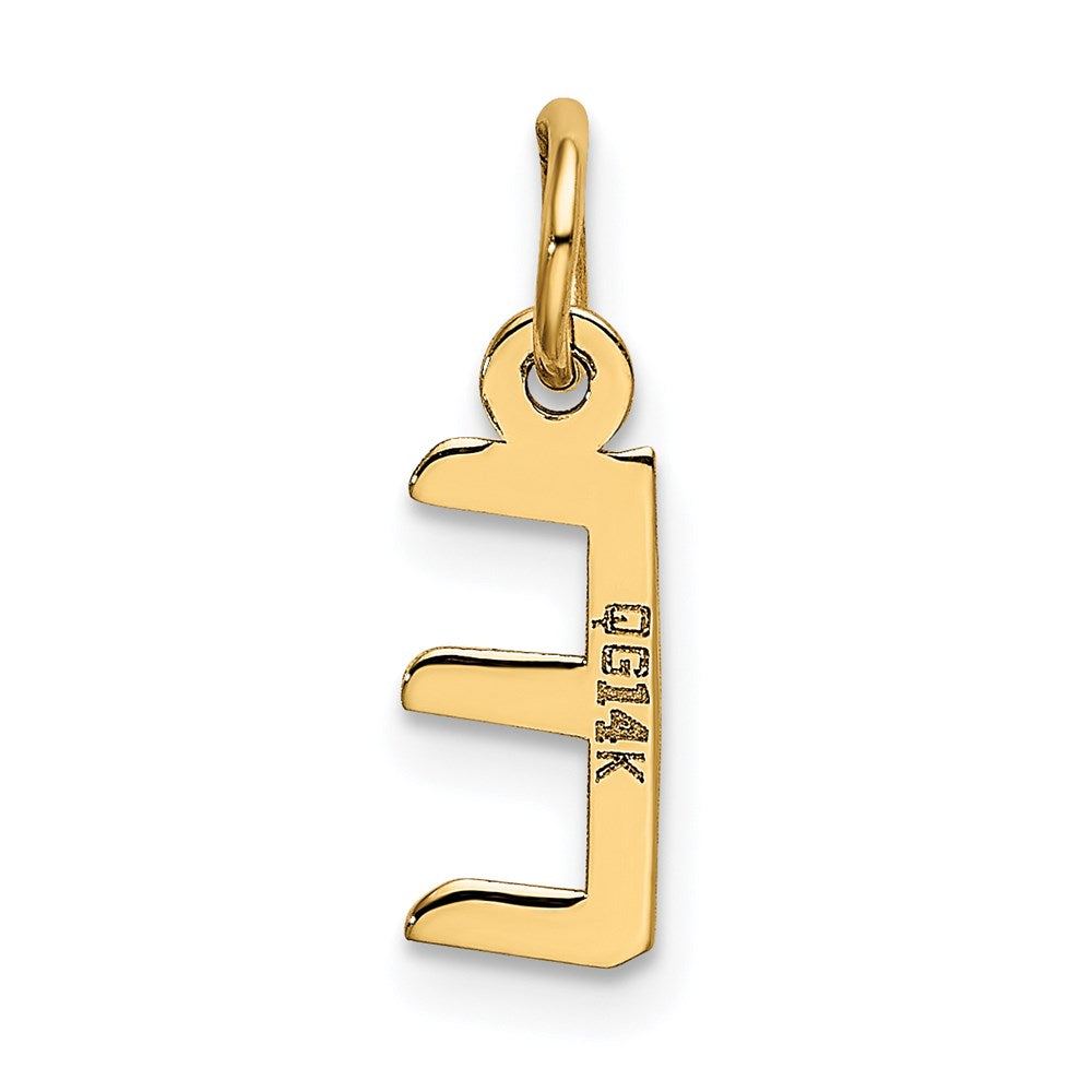 14K Gelbgold 14K Klein Schräg Block Buchstabe E Initiale Charm