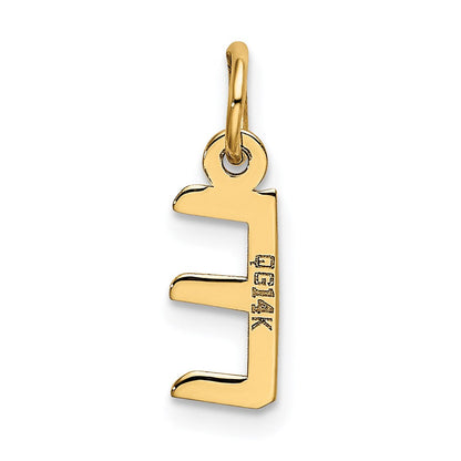 14K Gelbgold 14K Klein Schräg Block Buchstabe E Initiale Charm