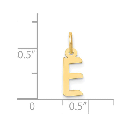 14K Gelbgold 14K Klein Schräg Block Buchstabe E Initiale Charm