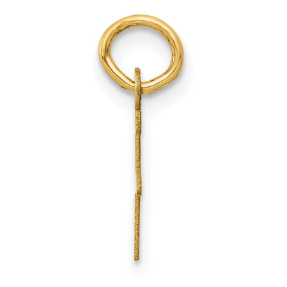 14K Gelbgold 14K Klein Schräg Block Buchstabe F Initiale Charm