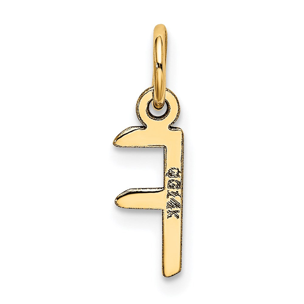 14K Gelbgold 14K Klein Schräg Block Buchstabe F Initiale Charm