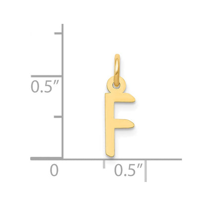 14K Gelbgold 14K Klein Schräg Block Buchstabe F Initiale Charm