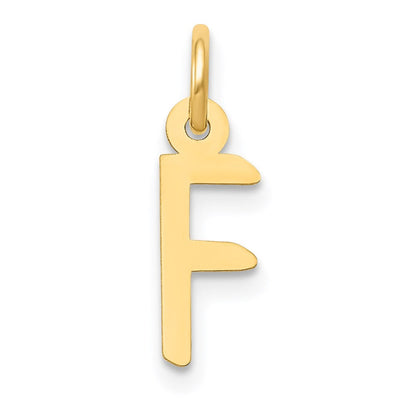 14K Gelbgold 14K Klein Schräg Block Buchstabe F Initiale Charm