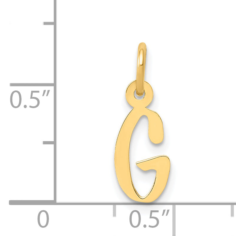 14K Gelbgold 14K Klein Schräg Block Buchstabe G Initiale Charm
