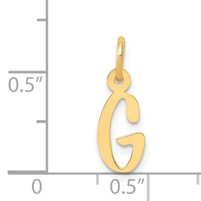 14K Gelbgold 14K Klein Schräg Block Buchstabe G Initiale Charm