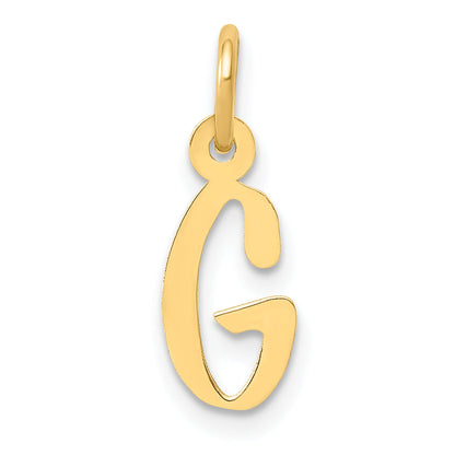 14K Gelbgold 14K Klein Schräg Block Buchstabe G Initiale Charm