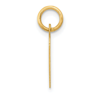 14K Gelbgold 14K Klein Schräg Block Buchstabe H Initiale Charm