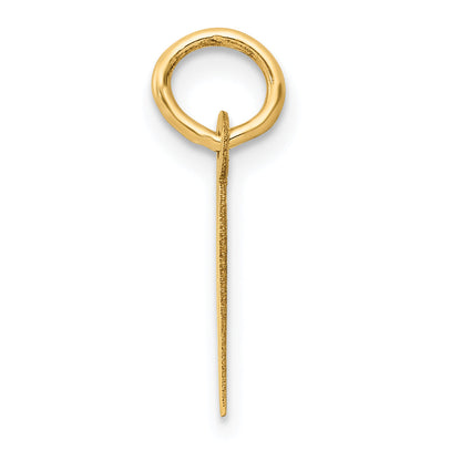 14K Gelbgold 14K Klein Schräg Block Buchstabe I Initiale Charm