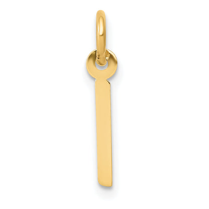 14K Gelbgold 14K Klein Schräg Block Buchstabe I Initiale Charm