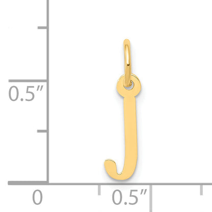 14K Gelbgold 14K Klein Schräg Block Buchstabe J Initiale Charm