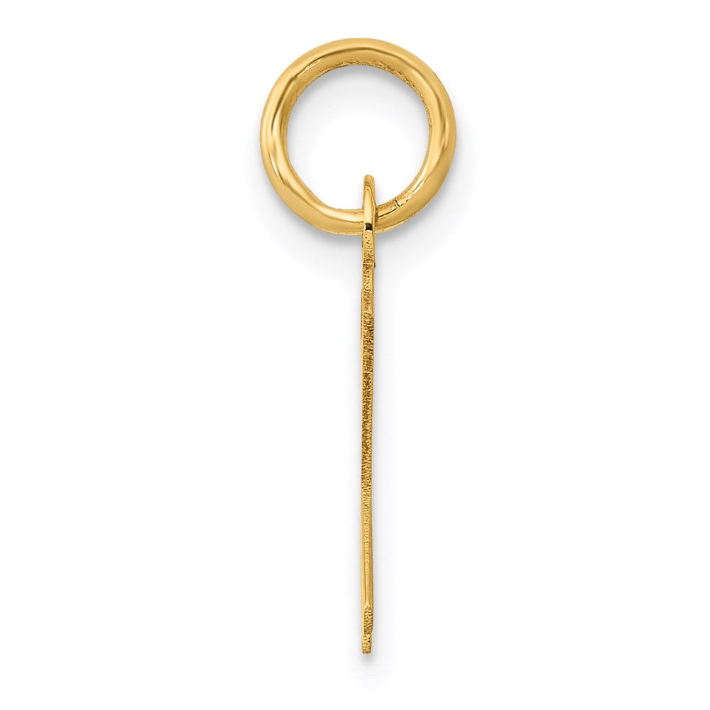 14K Gelbgold 14K Klein Schräg Block Buchstabe K Initiale Charm