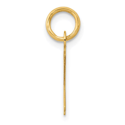 14K Gelbgold 14K Klein Schräg Block Buchstabe K Initiale Charm