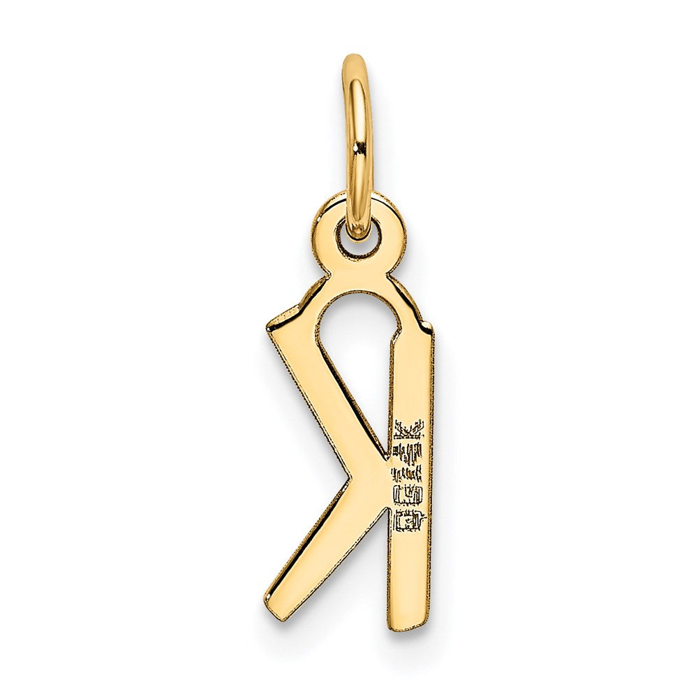14K Gelbgold 14K Klein Schräg Block Buchstabe K Initiale Charm