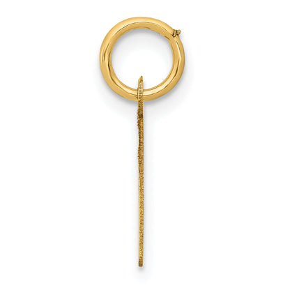 14K Gelbgold 14K Klein Schräg Block Buchstabe L Initiale Charm