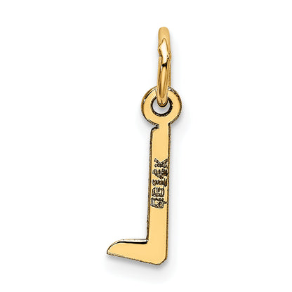 14K Gelbgold 14K Klein Schräg Block Buchstabe L Initiale Charm