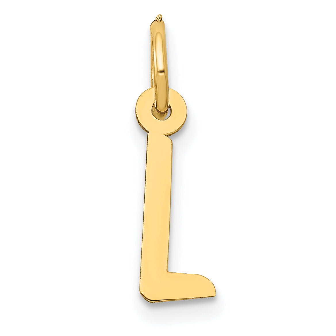 14K Gelbgold 14K Klein Schräg Block Buchstabe L Initiale Charm
