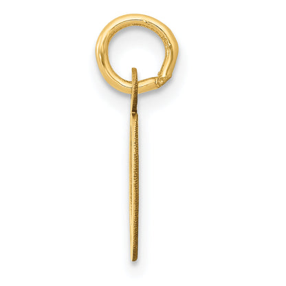 14K Gelbgold 14K Klein Schräg Block Buchstabe O Initiale Charm