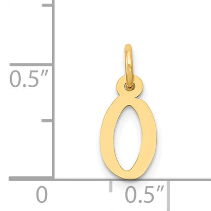 14K Gelbgold 14K Klein Schräg Block Buchstabe O Initiale Charm