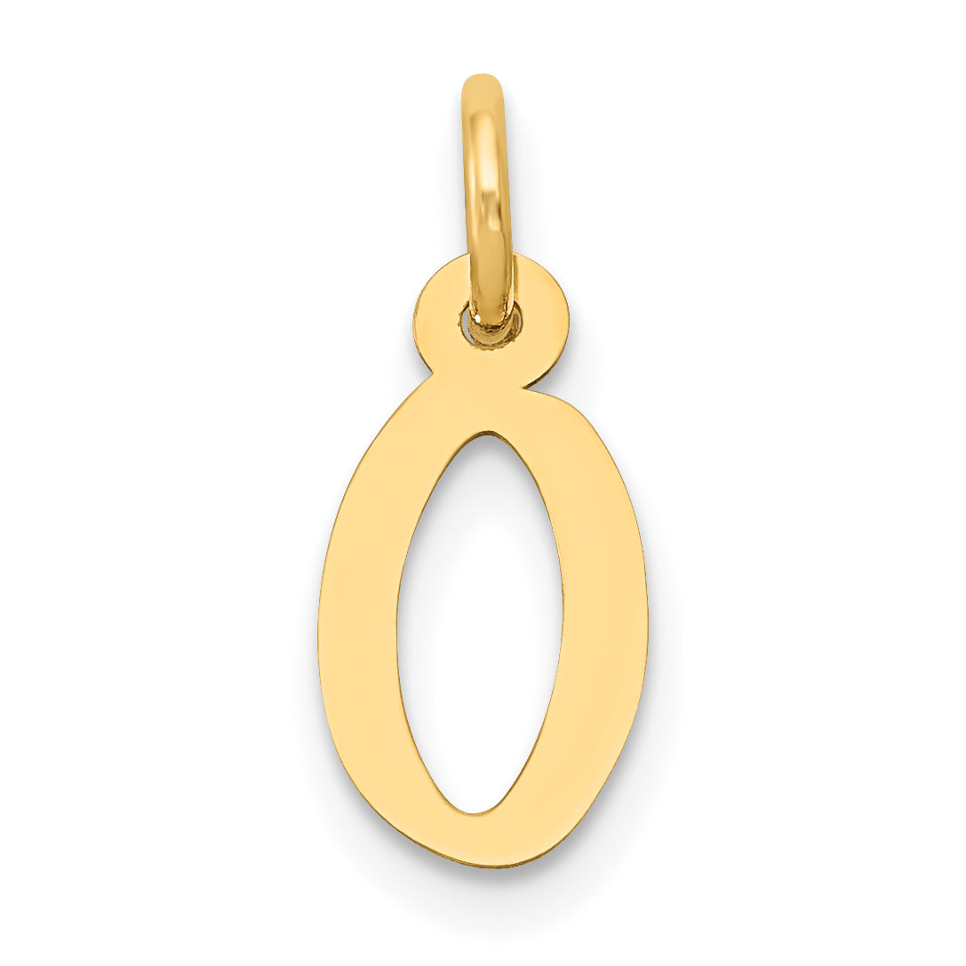14K Gelbgold 14K Klein Schräg Block Buchstabe O Initiale Charm