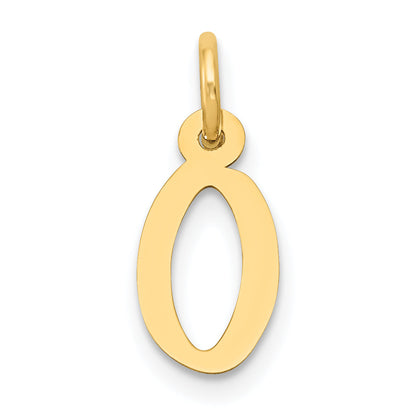 14K Gelbgold 14K Klein Schräg Block Buchstabe O Initiale Charm
