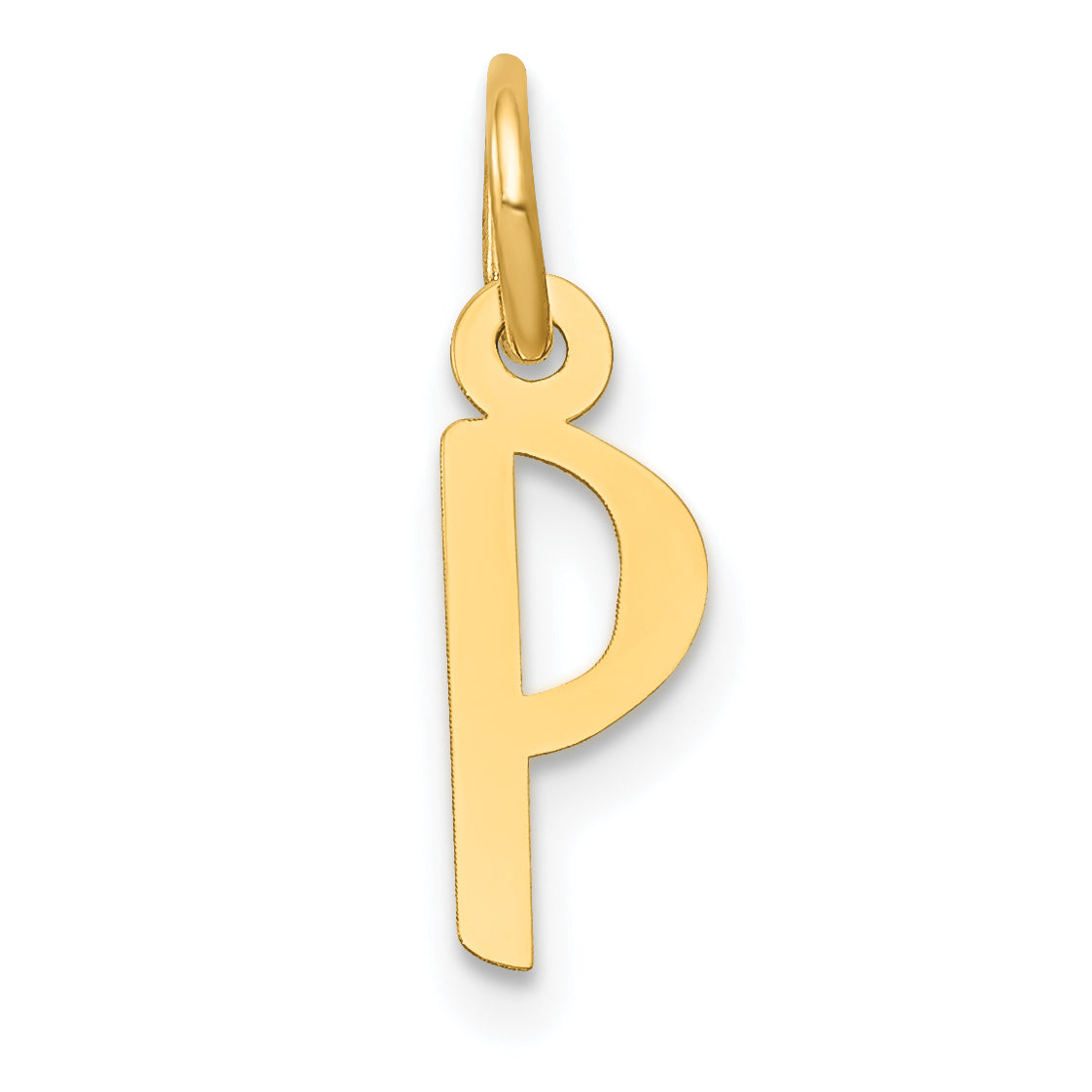 14K Gelbgold 14K Klein Schräg Block Buchstabe P Initiale Charm