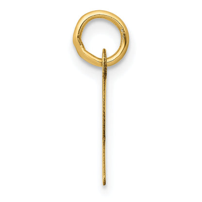 14K Gelbgold 14K Klein Schräg Block Buchstabe R Initiale Charm