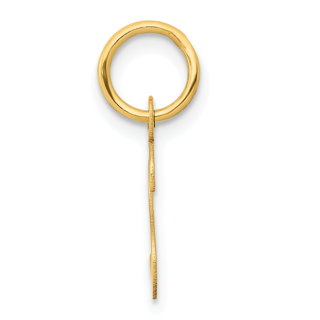 14K Gelbgold 14K Klein Schräg Block Buchstabe S Initiale Charm