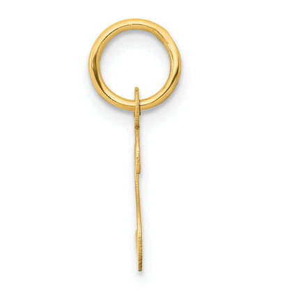 14K Gelbgold 14K Klein Schräg Block Buchstabe S Initiale Charm