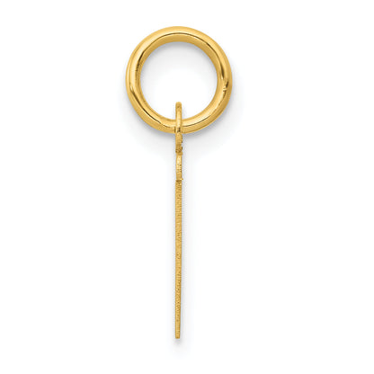 14K Gelbgold 14K Klein Schräg Block Buchstabe T Initiale Charm