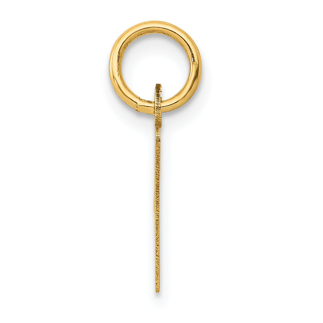 14K Gelbgold 14K Klein Schräg Block Buchstabe V Initiale Charm